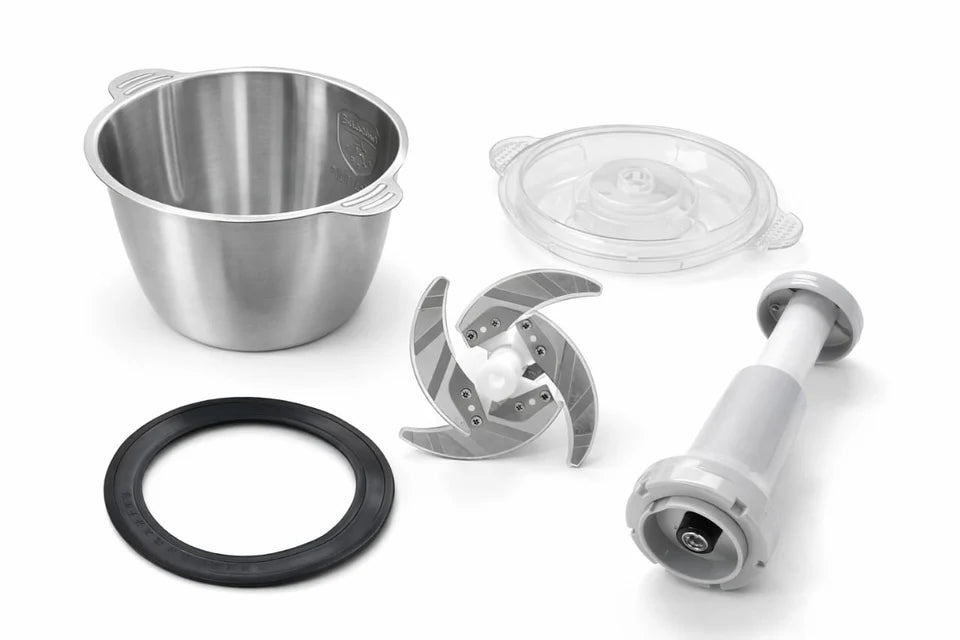 Premium Stainless Steel Manual Food Chopper 2L – Push Type Vegetable & Fruit Cutter