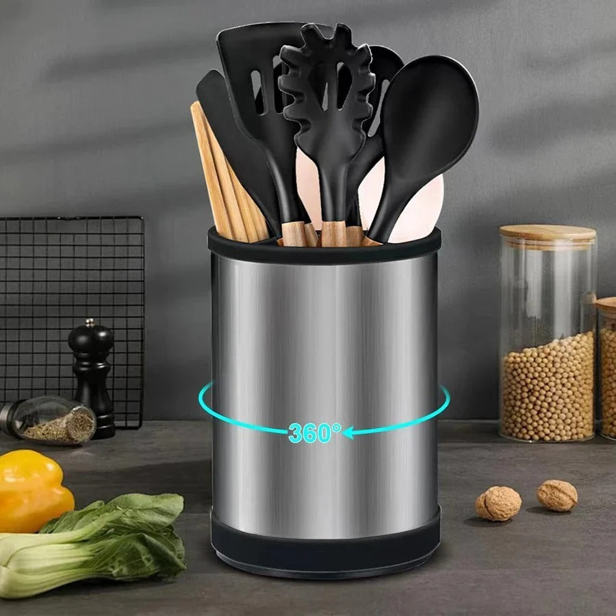 360 Rotaing Stainless Steel Countertop Organizer