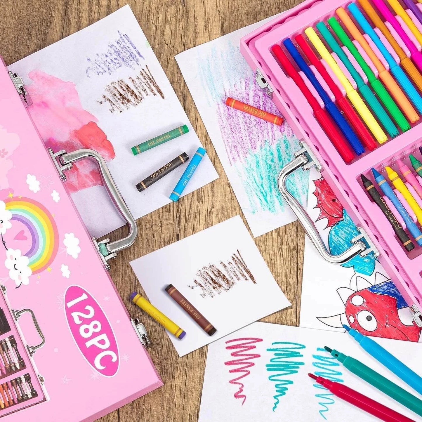 128 Pcs KIds Premium DRawing Art Colours Set