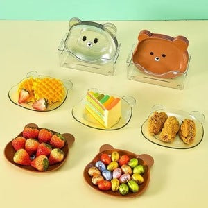 Set of 8 Pcs Bear Shape food Serving dish with holder